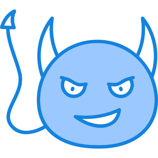 Blauer Fehlerteufel als Symbolbild